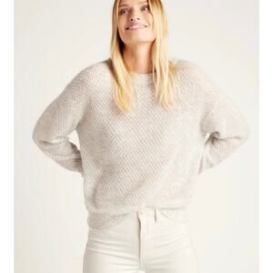 Quince Women Baby Alpaca-Wool Diamond Stitch Crew